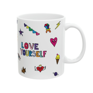 Love Yourself Stickers Mug 1